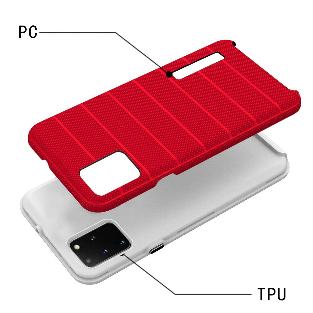 Samsung Galaxy s20 Plus s20+ Shock Proof Stripes Design PC TPU Shock Proof Hybrid -  Red (10194)