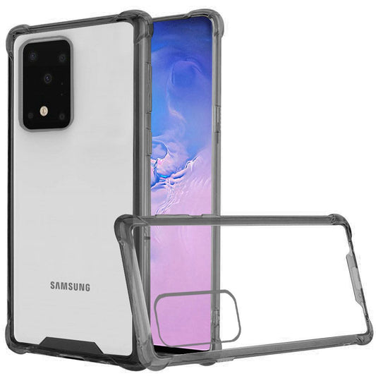Samsung Galaxy s20 Plus s20+ Premium Shockproof Bumper Transparent PC TPU - Clear/Black  (10195)