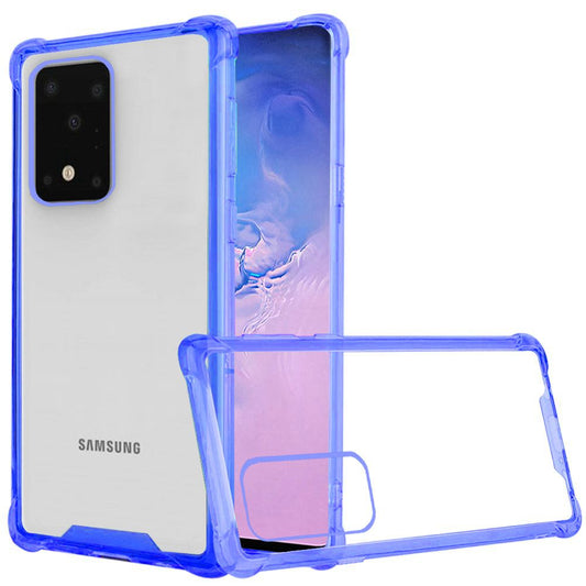 Samsung Galaxy s20 Plus s20+ Premium Shockproof Bumper Transparent PC TPU - Clear/Blue (10196)