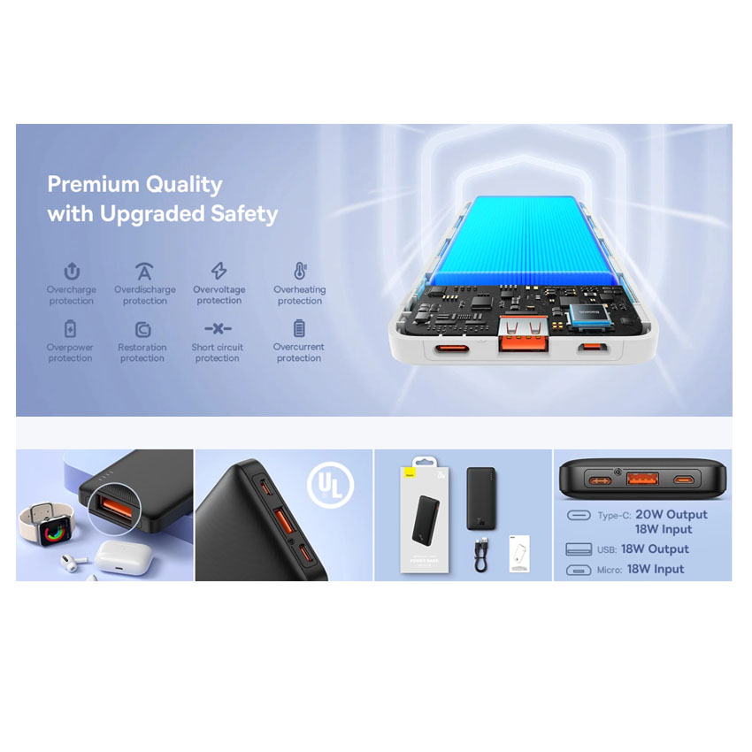 Baseus Airpow Fast Charge Slim PowerBank 10000mAh 20W (1107400)