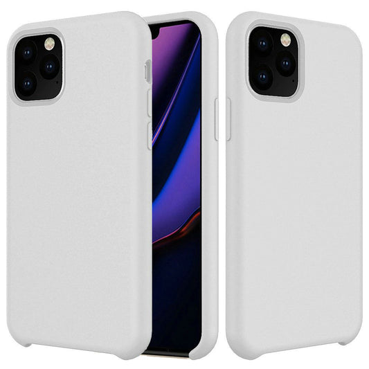 iPhone 11 Pro 5.8 Silicone Case , Liquid Silicone Full Body Thickening Design Phone Case (with Microfiber Lining) -White (4688)