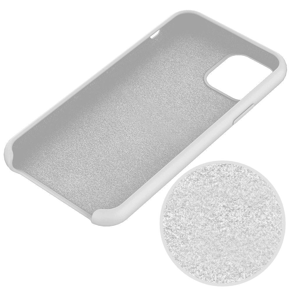 iPhone 11 Pro 5.8 Silicone Case , Liquid Silicone Full Body Thickening Design Phone Case (with Microfiber Lining) -White (4688)
