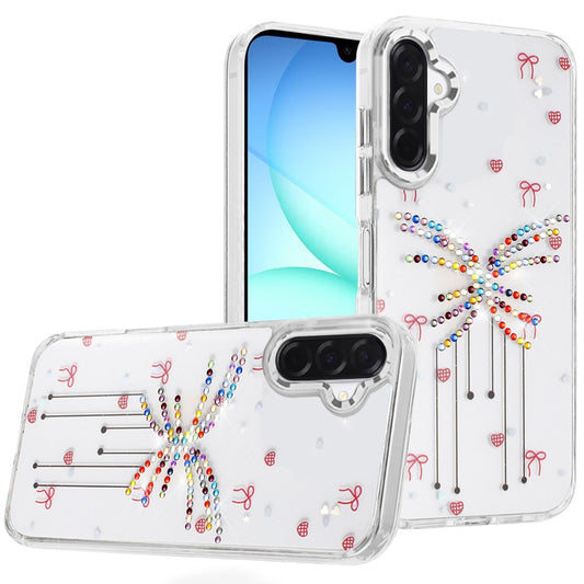Samsung A17 5G Resin Epoxy Design Diamond Metal Edged Hybrid Case - J  (1108091) (MSRP $49.99)