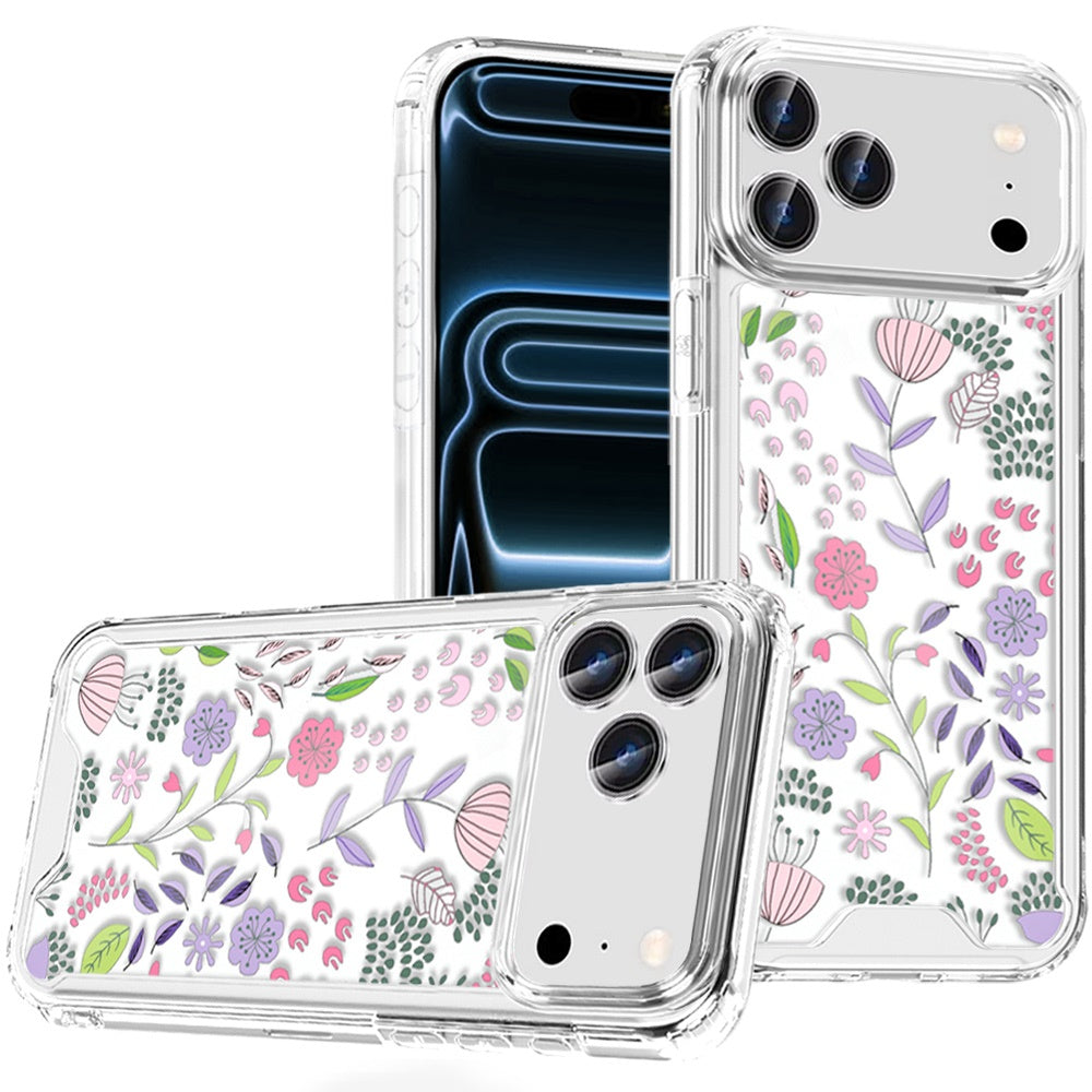 iPhone 17 Pro Max Beautiful TPU Designs Case Case - Purple and Green Wildflowers (1103168) (MSRP $49.99)