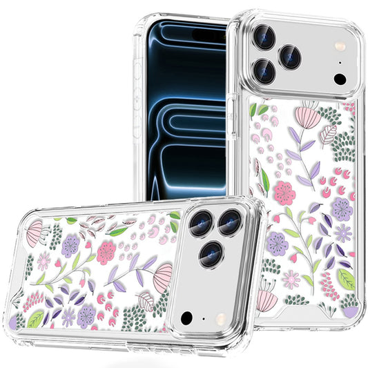 iPhone 17 Pro Max Beautiful TPU Designs Case Case - Purple and Green Wildflowers (1103168) (MSRP $49.99)