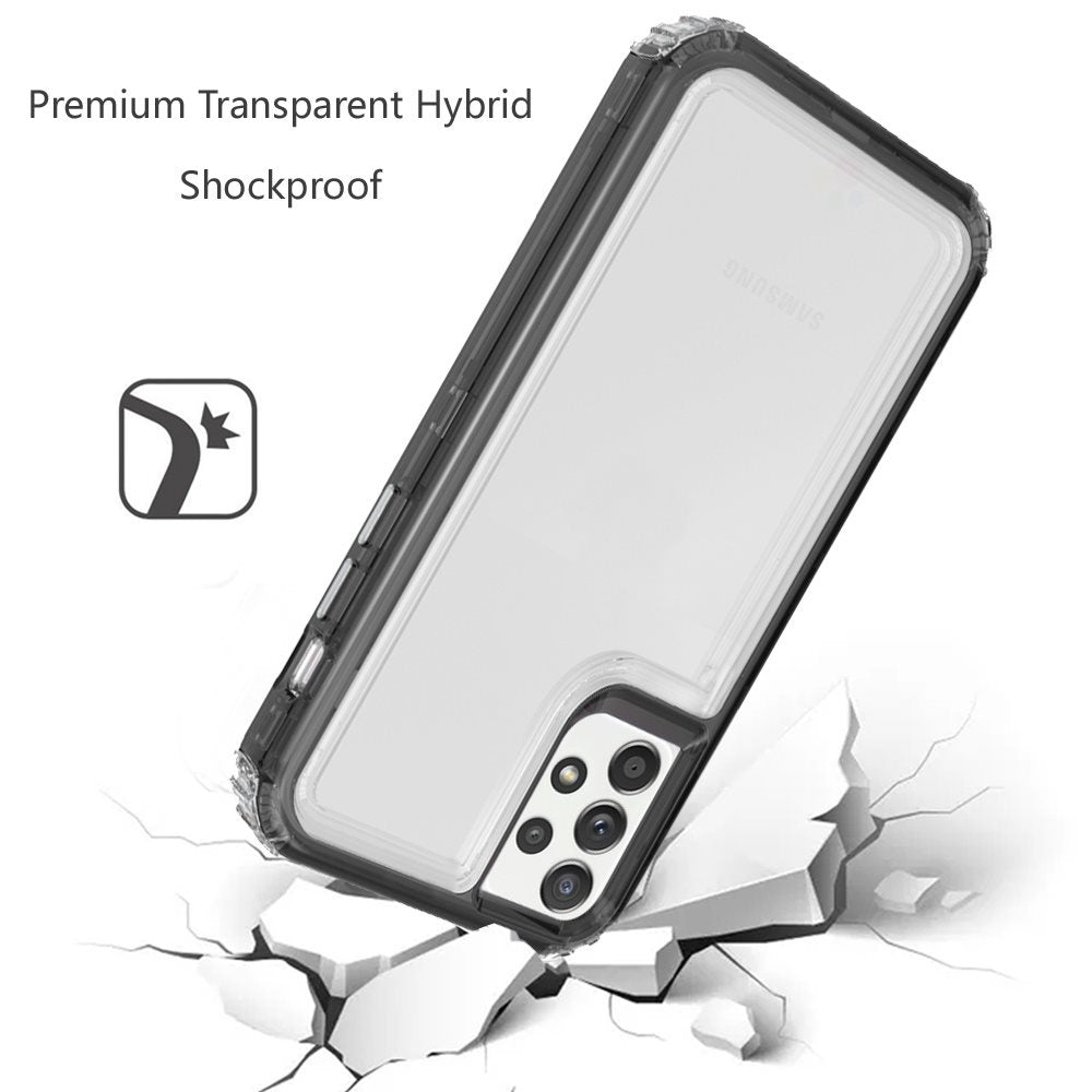 Samsung Galaxy A52 5G Premium Transparent Clear Hybrid Case Cover - Clear/Black (1101382)