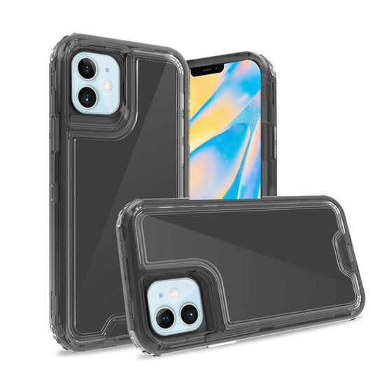 Apple iPhone 12 5.4 inch 3in1 High Quality Transparent Snap On Hybrid - Clear/Black -  (10285)