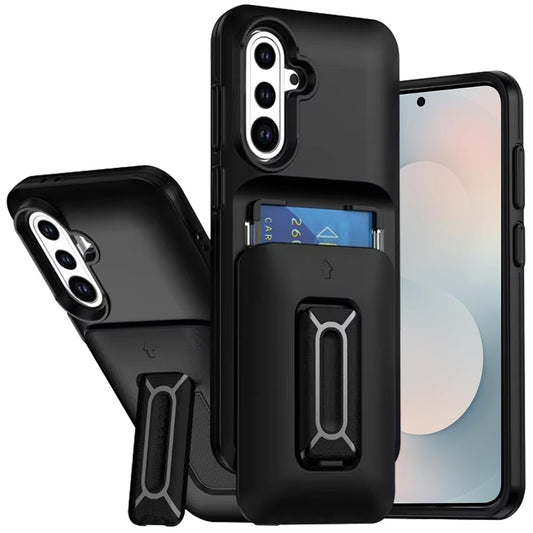 Samsung s26 Card Holder (2X) with Wrist Strap Hybrid With KickStand - Black+Black ( 1107835) (MSRP $49.99)