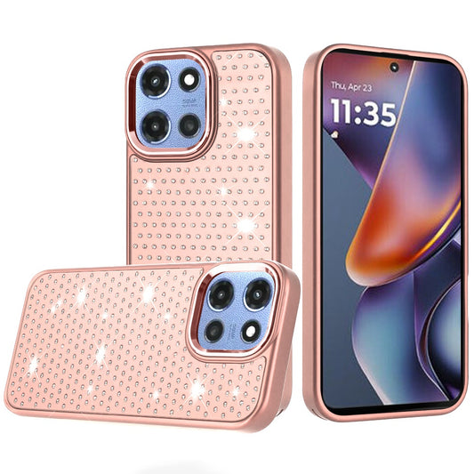 Motorola Moto G 5G 2025 Beautiful Diamond Metallic Design Metal Chrome Edged Hybrid - Rose Gold ( 1103613) (MSRP $59.99)