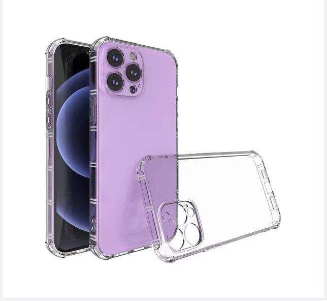 Apple iPhone 13 Pro 6.1 Shatterproof Transparent Cross Stripes Design Thick TPU Case Cover - Clear (1102280)
