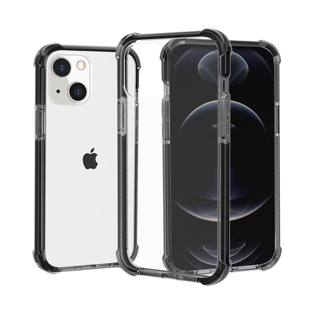 Apple iPhone 14 PRO MAX 6.7" Acrylic Tough 2.5mm Transparent ShockProof Hybrid Case Cover - Black (1104656)