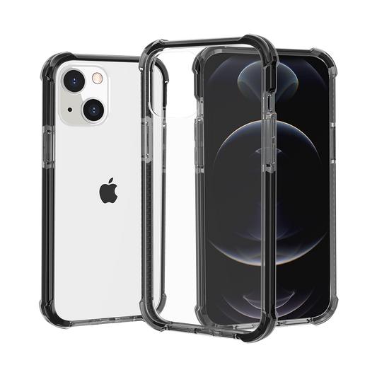 Apple iPhone 14 PRO MAX 6.7" Acrylic Tough 2.5mm Transparent ShockProof Hybrid Case Cover - Black (1104656)