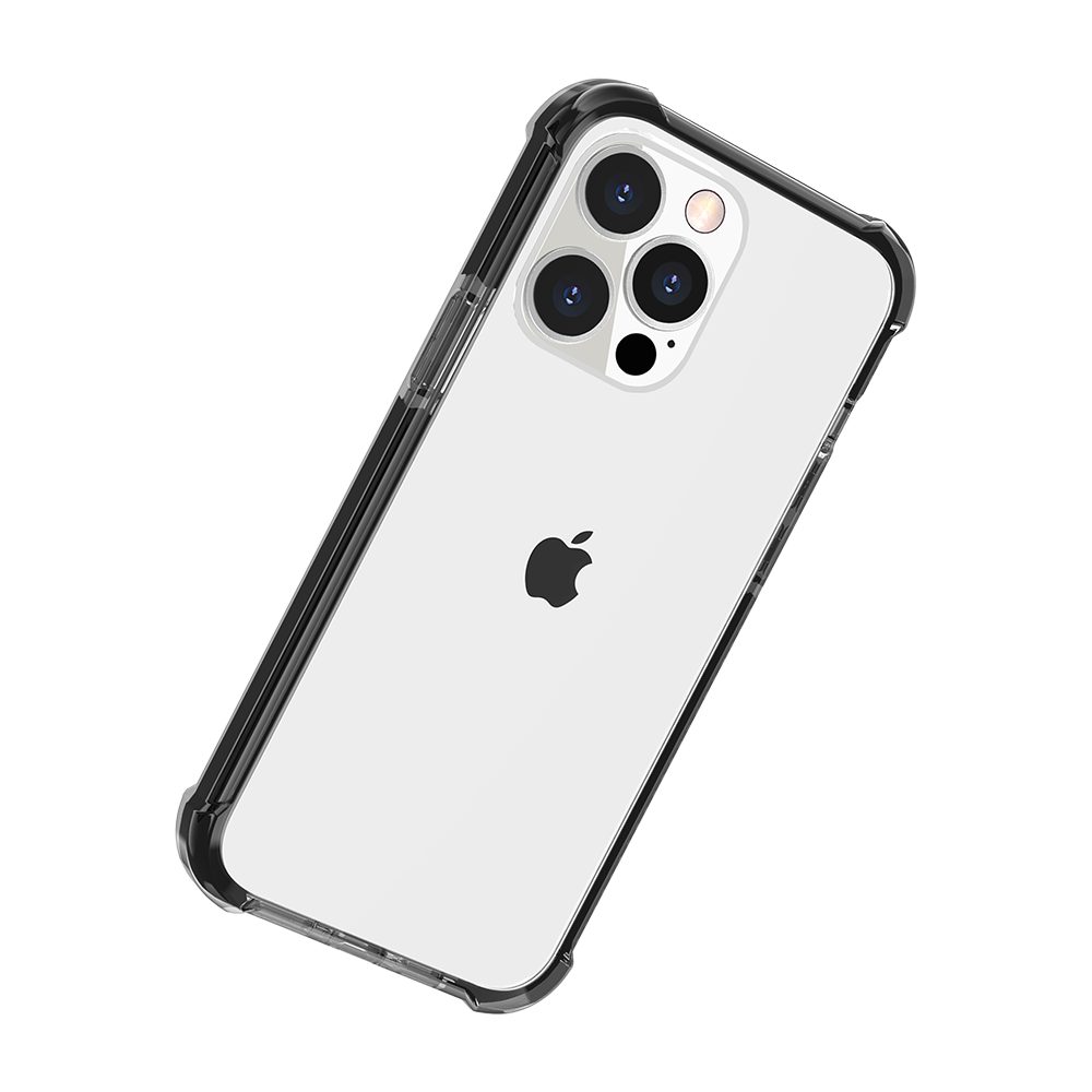 Apple iPhone 14 PRO MAX 6.7" Acrylic Tough 2.5mm Transparent ShockProof Hybrid Case Cover - Black (1104656)