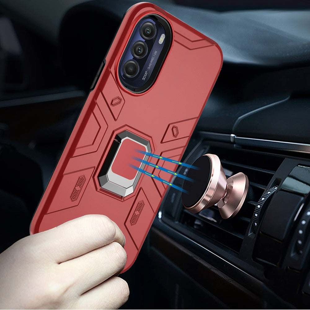 Motorola Moto G Stylus 5G (2022) Advanced Magnetic Ring Hybrid Case Cover - Red (1103968)