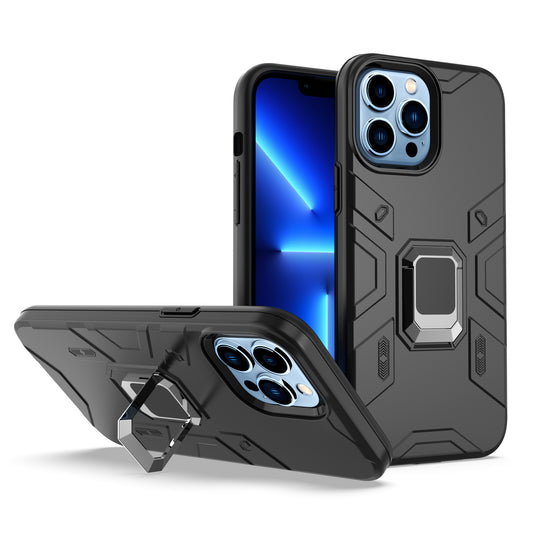 Apple iPhone SE 3 (2022) SE/8/7 Advanced Magnetic Ring Hybrid Case Cover - Black (1105159)