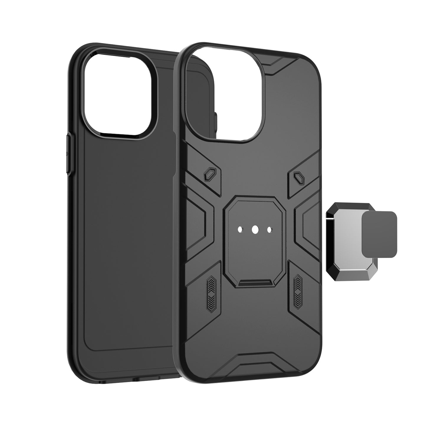 Apple iPhone SE 3 (2022) SE/8/7 Advanced Magnetic Ring Hybrid Case Cover - Black (1105159)