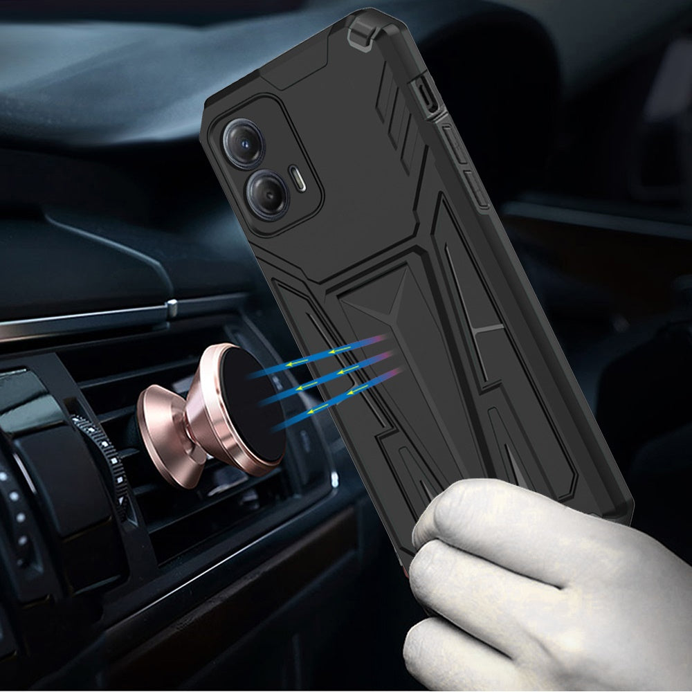 Motorola MOTO G 5G 2023 Alien Design Shockproof Kickstand Magnetic Hybrid Case Cover - Black (1105816)