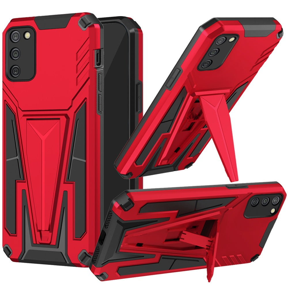 Samsung A02s Alien Design Shockproof Kickstand Magnetic Hybrid Case Cover - Red (1102619)