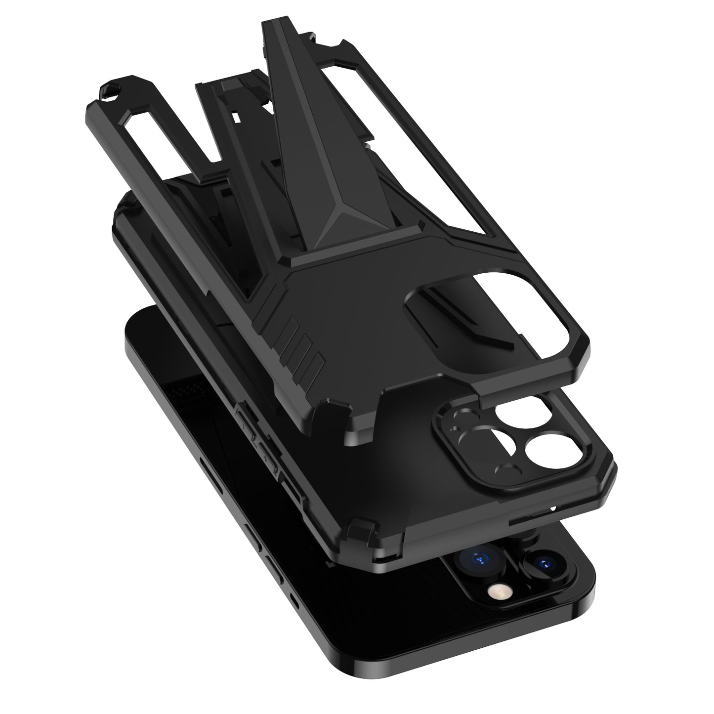 Apple iPhone SE 3 (2022) SE/8/7 Alien Design Shockproof Kickstand Magnetic Hybrid Case Cover - Black (1105161)