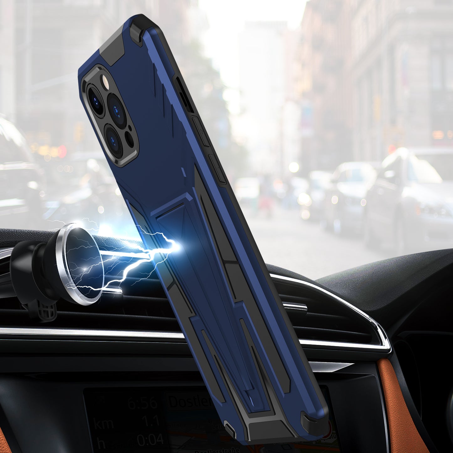 Apple iPhone SE 3 (2022) SE/8/7 Alien Design Shockproof Kickstand Magnetic Hybrid Case Cover - Blue (1105162)