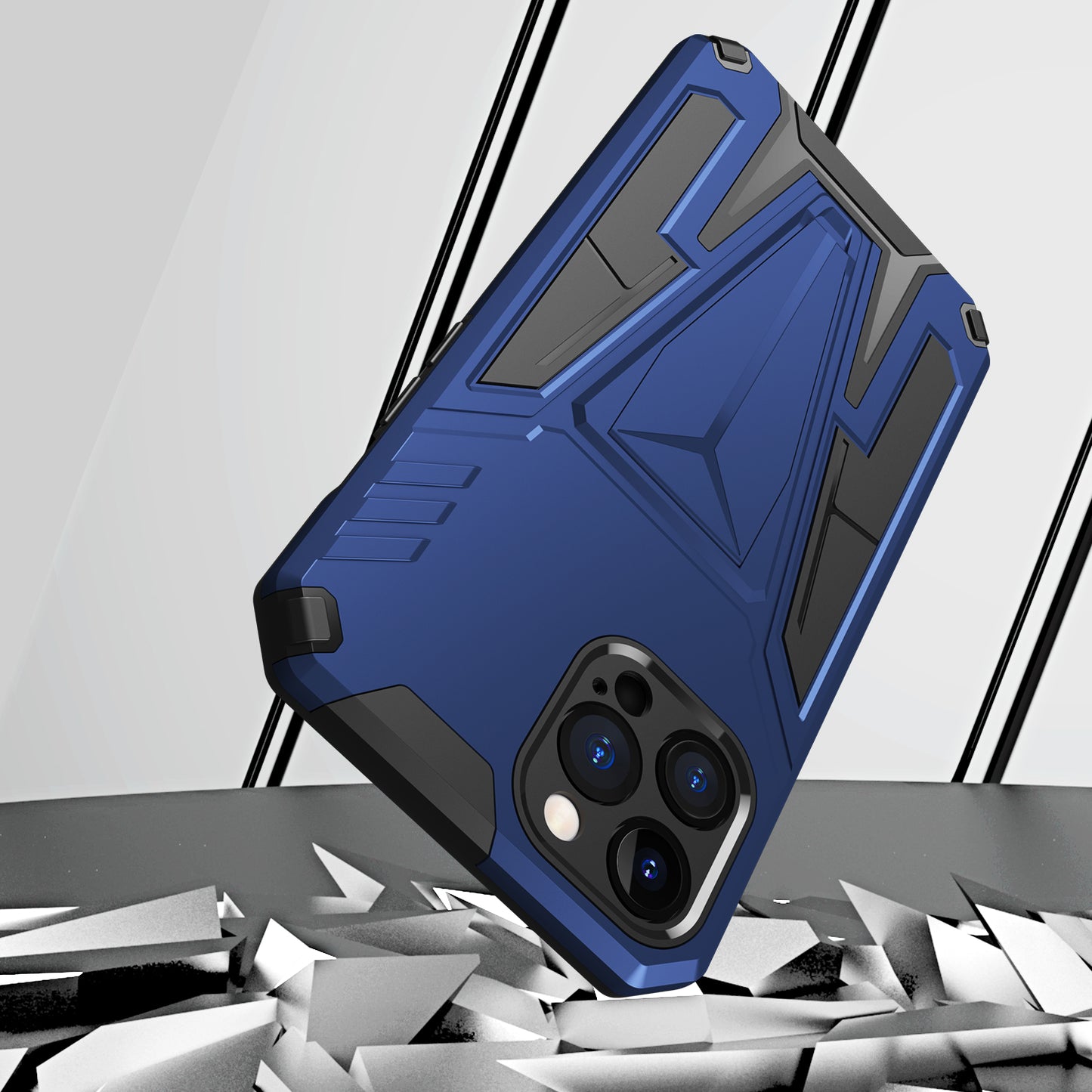 Apple iPhone SE 3 (2022) SE/8/7 Alien Design Shockproof Kickstand Magnetic Hybrid Case Cover - Blue (1105162)