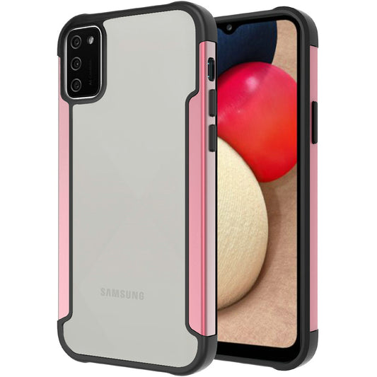 Samsung A02s Aluminium Alloy Transparent PC TPU Slick Hybrid - Rose Gold (1100933)