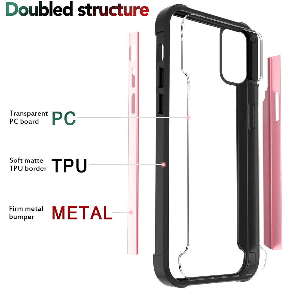 Samsung A02s Aluminium Alloy Transparent PC TPU Slick Hybrid - Rose Gold (1100933)