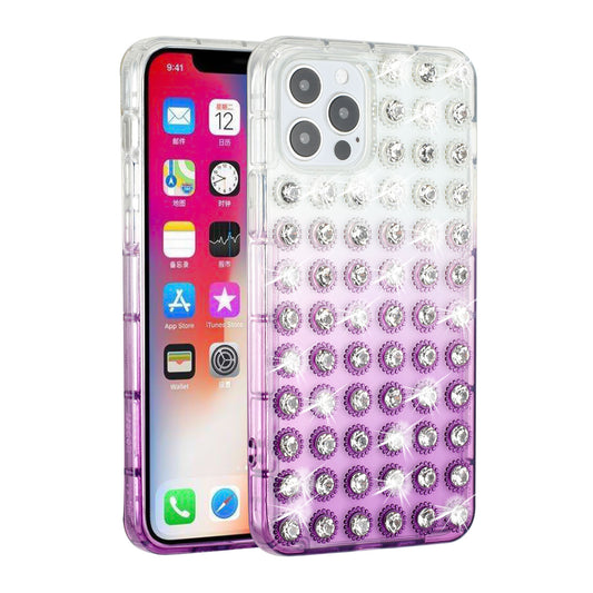 Apple iPhone XR All Over Diamond Luxury 2.0mm Thick TPU Cover Case - Clear/Purple (1102723)