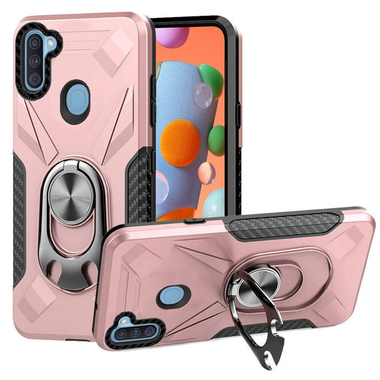 Samsung Galaxy A11 Beer Opener Magnetic Ring Kickstand Cover Case - Rose Gold (1100519)