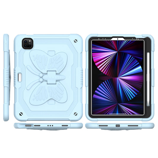Samsung A9 Plus 11 inch Butterfly Kickstand 3in1 Tough Hybrid Case Cover with Shoulder Strap - Light Blue ( 1103618) (MSRP $69.99)