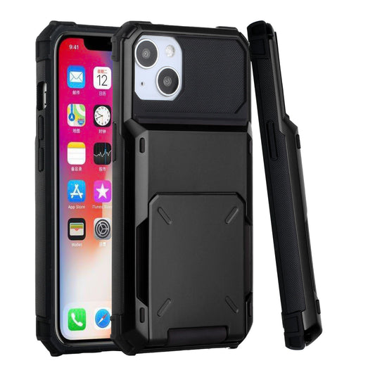 Apple iPhone SE2/8/7 Business Multiple Card Holder (Upto 5 Cards) Shockproof Hybrid Case Cover - Black (1104973)