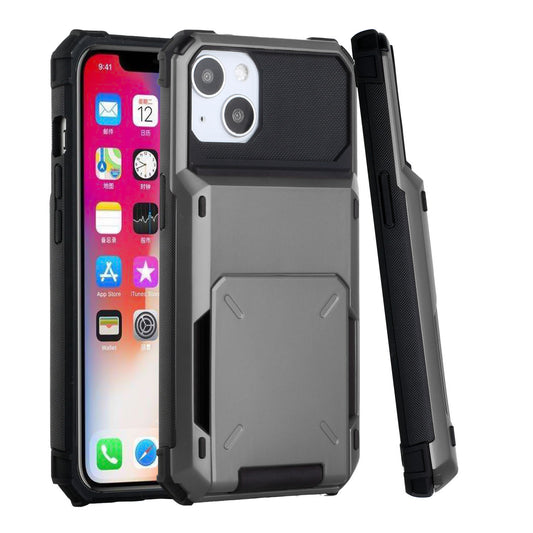 Apple iPhone SE2/8/7 Business Multiple Card Holder (Upto 5 Cards) Shockproof Hybrid Case Cover - Gray (1105168)