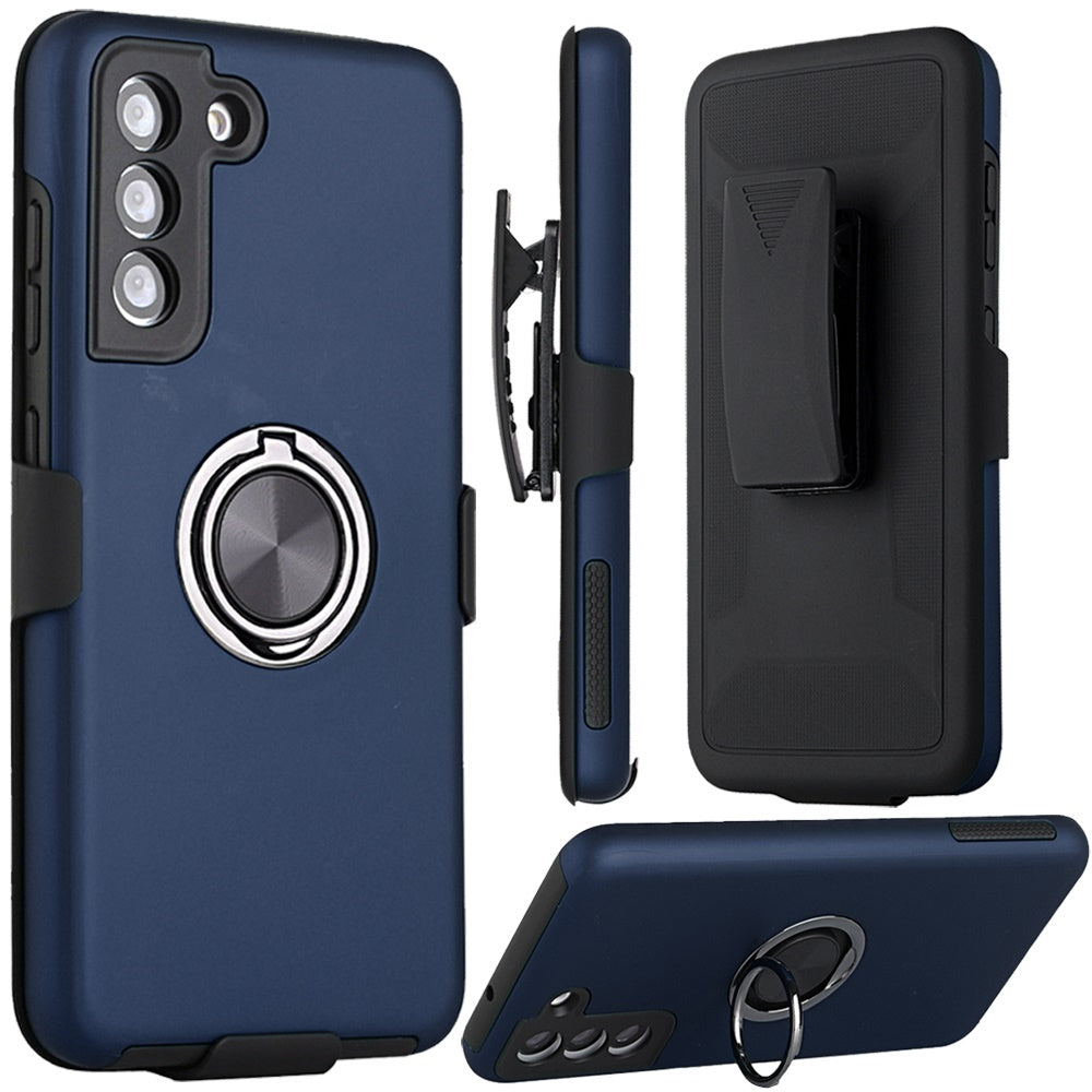 Samsung Galaxy S21 FE 3in1 CHIEF Combo Holster Clip Stand Hybrid Case Cover - Blue (1102630)
