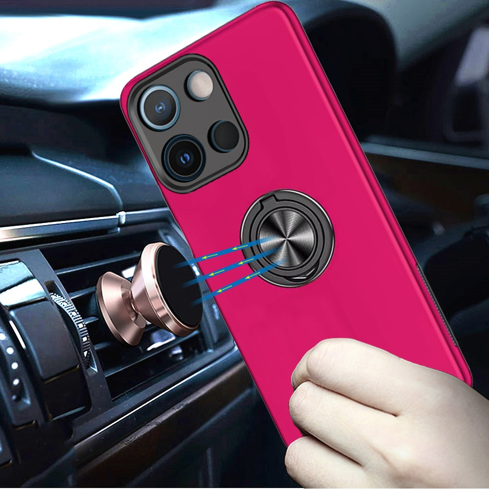Motorola Moto G 5G 2025 CHIEF Oil Painted Magnetic Ring Stand Hybrid Case Cover - Hot Pink (1107791)