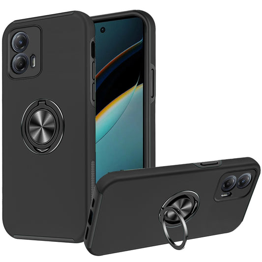 Motorola Moto G Power 5g 2024 CHIEF Oil Painted Magnetic Ring Stand Hybrid Case Cover - Black (1102825)
