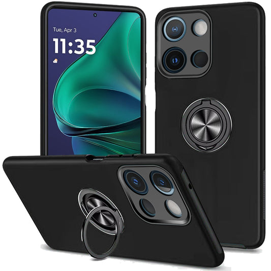 Moto G Stylus 5G 2025 CHIEF Oil Painted Magnetic Ring Stand Hybrid Case Cover - Black  (1102849)