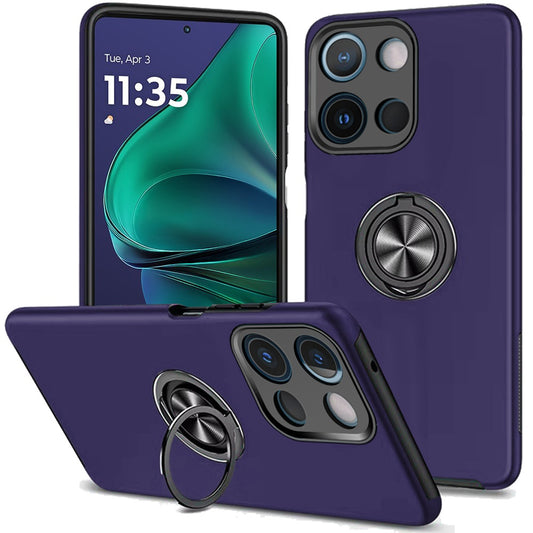 Moto G Stylus 5G 2025 CHIEF Oil Painted Magnetic Ring Stand Hybrid Case Cover - Dark Purple  (1102852)