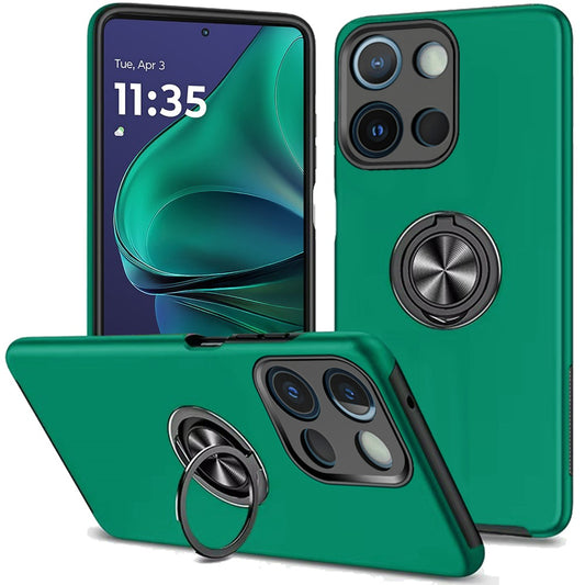Moto G Stylus 5G 2025 CHIEF Oil Painted Magnetic Ring Stand Hybrid Case Cover - Dark Green  (1102851)