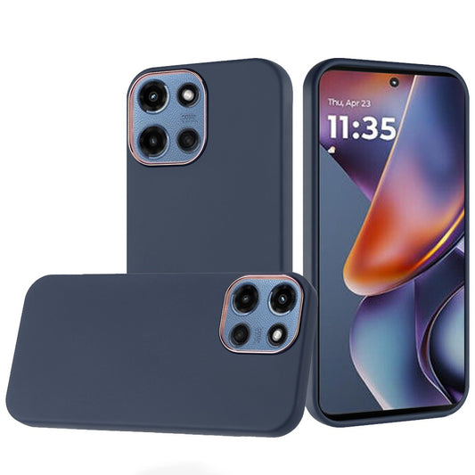 Moto G 5G 2025/2026 - G Play 2026 - Classy Slick Chromed Around Hybrid Case Cover - Dark Blue (1107535)  (MSRP 49.99)