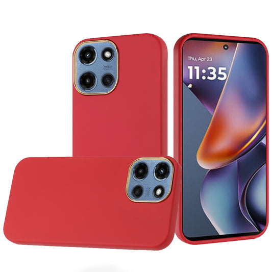 Moto G 5G 2025/2026 - G Play 2026 - Classy Slick Chromed Around Hybrid Case Cover - Red (1107538) (MSRP 49.99)