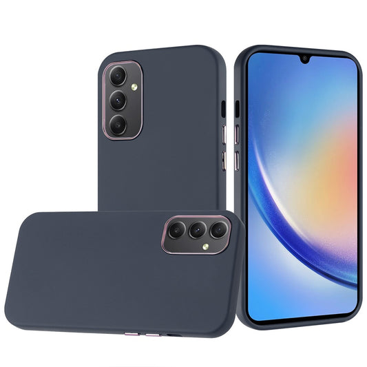 Samsung A15 5G Classy Slick Chromed Around Hybrid Case Cover - Dark Blue (1103048) (MSRP 39.99)