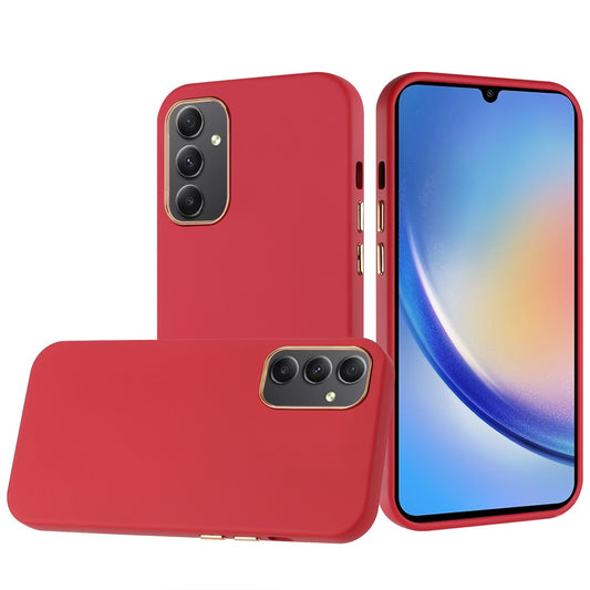 Samsung A15 5G Classy Slick Chromed Around Hybrid Case Cover -  Red (1103049) (MSRP 39.99)