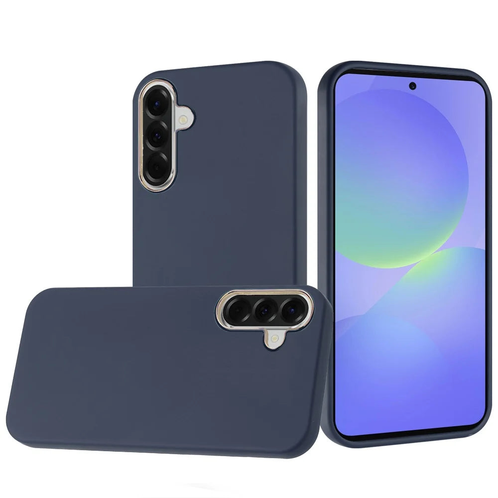 Samsung Galaxy A37 Classy Slick Chromed Around Hybrid Case Cover - Dark Blue ( 1107843) (MSRP $49.99)