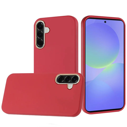 Samsung Galaxy A37 Classy Slick Chromed Around Hybrid Case Cover - Red  ( 1107844) (MSRP $49.99)