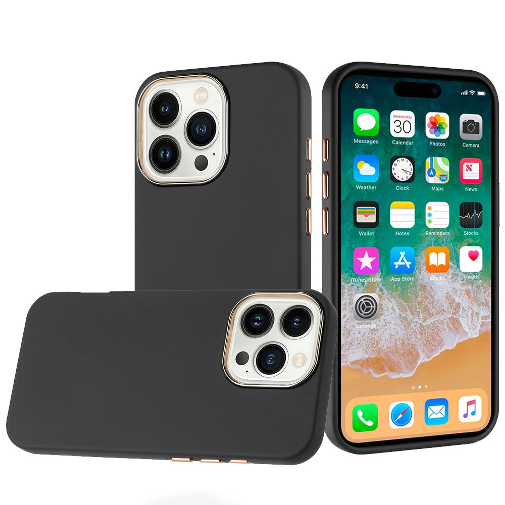 iPhone 16 Pro Max 6.9 inch Classy Slick Chromed Around Hybrid Case Cover - Black  (11037784) ($39.99 MSRP)