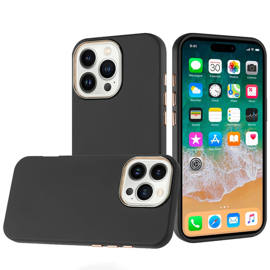 iPhone 16 Pro Max 6.9 inch Classy Slick Chromed Around Hybrid Case Cover - Black  (11037784) ($39.99 MSRP)