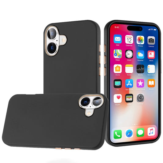 iPhone 16 6.1 inch Classy Slick Chromed Around Hybrid Case Cover - Black (1107426)