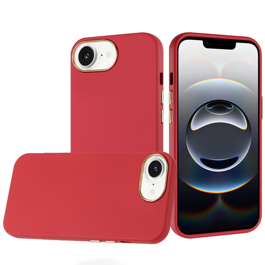 iPhone 17E / 16E  Classy Slick Chromed Around Hybrid Case Cover - Red ( 1107612) (MSRP $39.99)