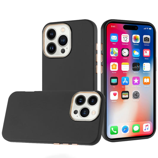 iPhone 16 Pro 6.3 inch Classy Slick Chromed Around Hybrid Case Cover - Black (1107432)
