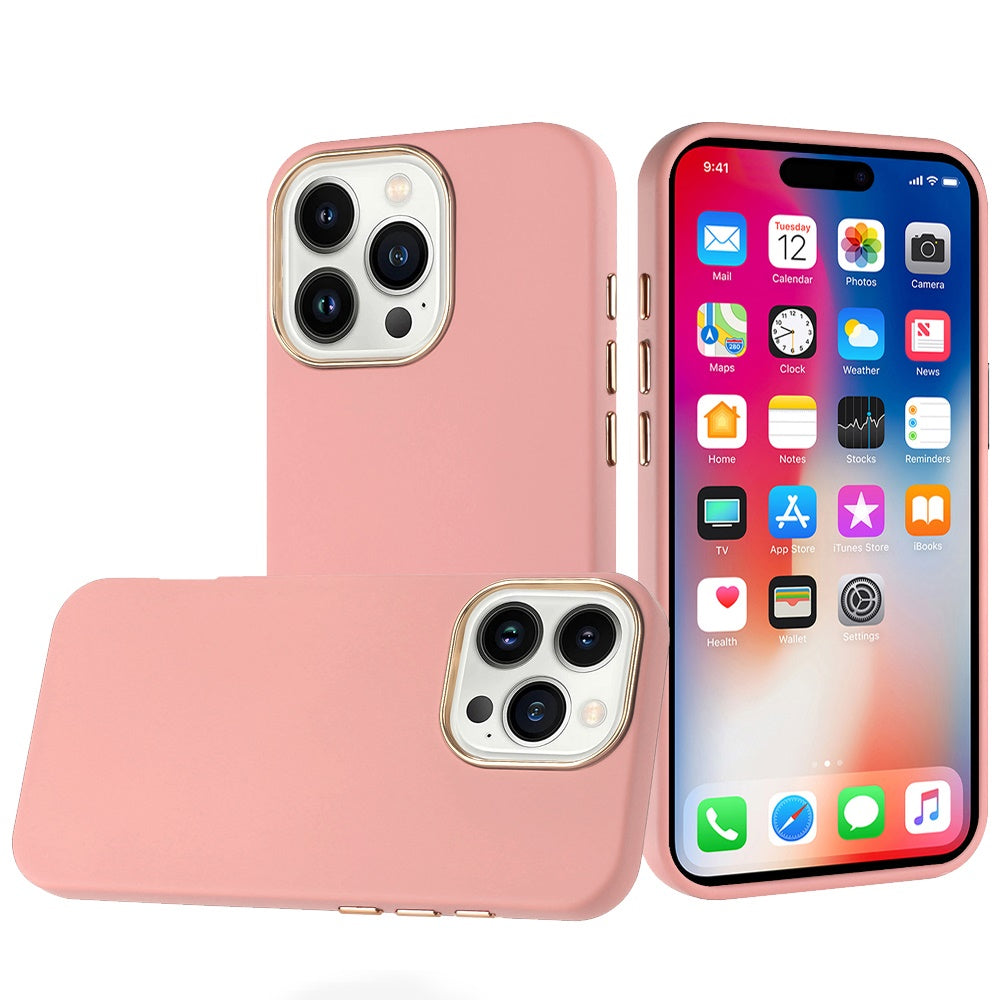 iPhone 16 Pro 6.3 inch Classy Slick Chromed Around Hybrid Case Cover - Light Pink (1107433)